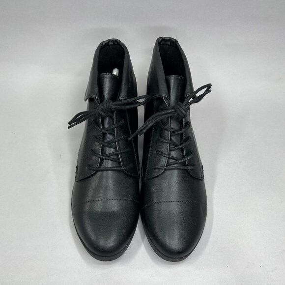 London‎ Fog Clora Boots Girls Size 11 Black Leather Lace Up Ankle Booties - Picture 3 of 11